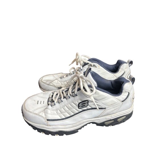 Skechers Sport Mens Lace-Up Walking Shoes Size 11.5 White & Navy Leather/Synthet - Picture 9 of 12